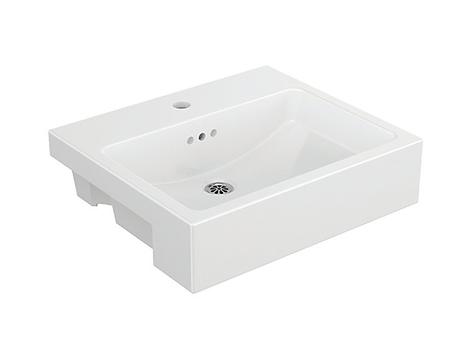 Kohler - Ladena™  Semi-recessed Lavatory With Single Faucet Hole In White